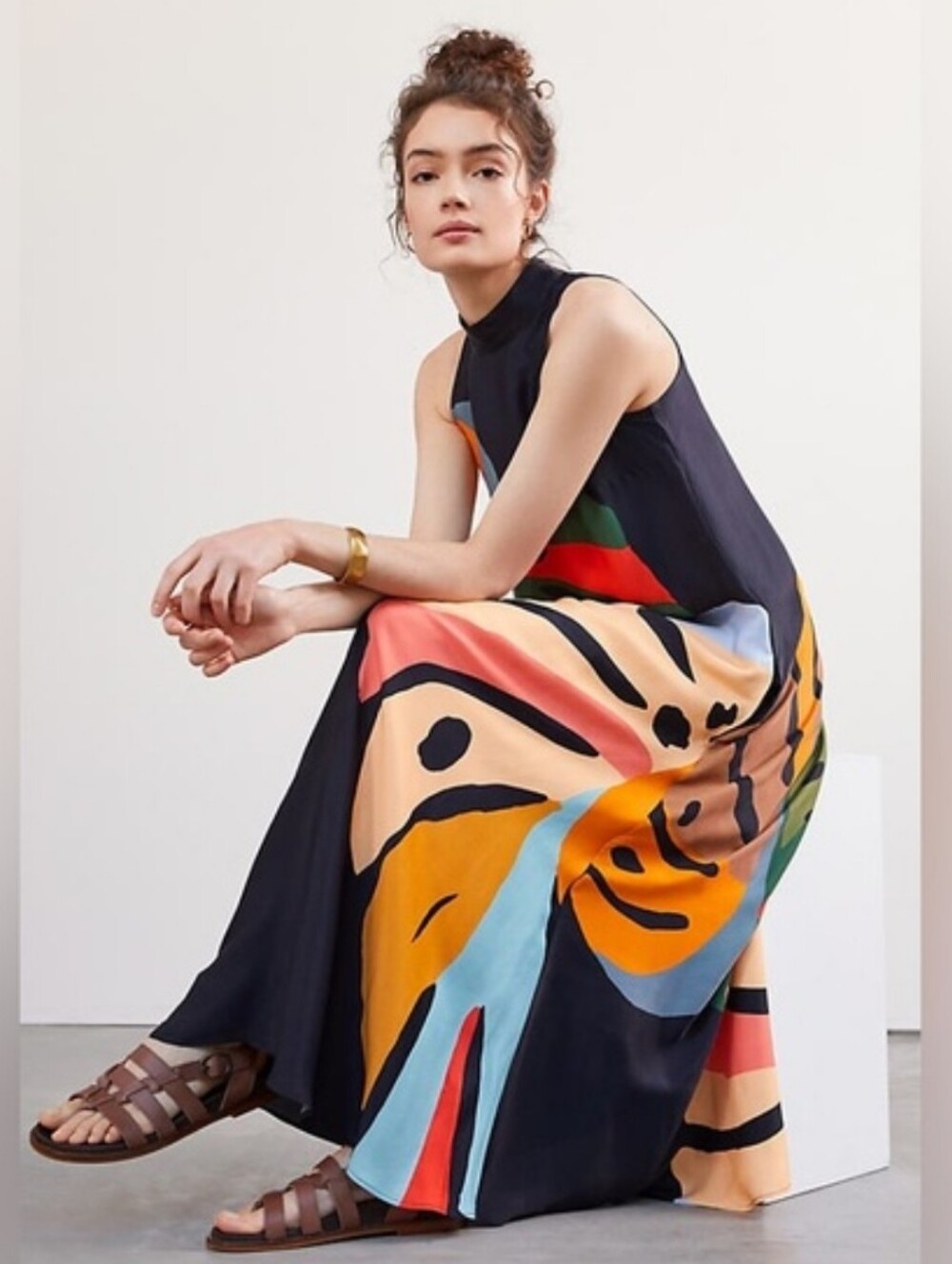 Farm Rio Halter Leaf Maxi Dress